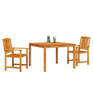 vidaXL Garden Dining Set 3 pcs Brown Solid Acacia Wood — Size: 110 cm table length — V0671999644
