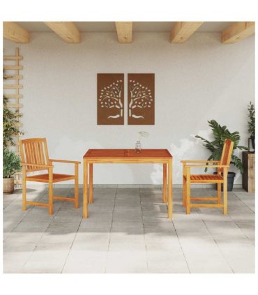vidaXL Garden Dining Set 3 pcs Brown Solid Acacia Wood — Size: 110 cm table length — V0671999644