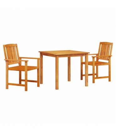 vidaXL Garden Dining Set 3 pcs Brown Solid Acacia Wood — Size: 85 cm table length — V0671999645