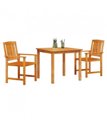 vidaXL Garden Dining Set 3 pcs Brown Solid Acacia Wood — Size: 85 cm table length — V0671999645