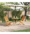 vidaXL Folding Bistro Set Folding 3 pcs Brown Solid Acacia Wood — Size: 70 cm table diameter, Model: 2x chair +round table