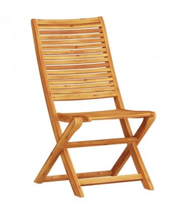 vidaXL Folding Bistro Set Folding 3 pcs Brown Solid Acacia Wood — Size: 70 cm table diameter, Model: 2x chair +round table