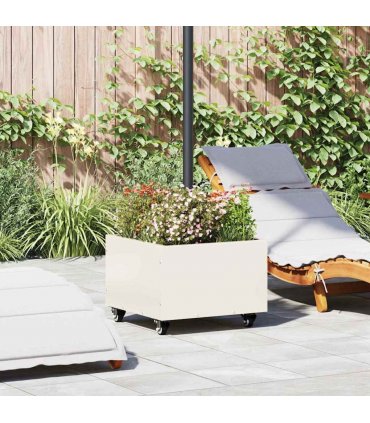 vidaXL Parasol Base Manual White 45 x 45 x 45 cm Steel
