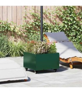 vidaXL Parasol Base Manual Green 45 x 45 x 45 cm Steel