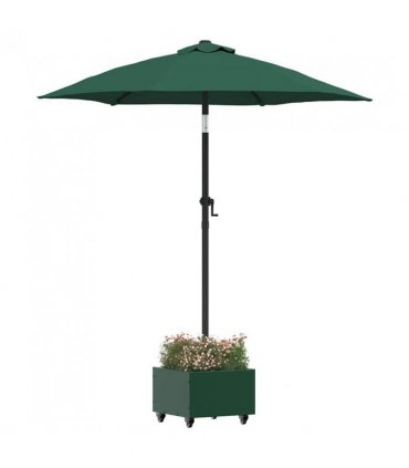 vidaXL Parasol Base Manual Green 45 x 45 x 45 cm Steel