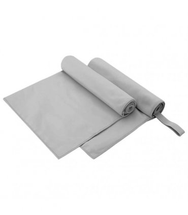 vidaXL Sports Towels 2 pcs Grey 100 x 50 cm Polyester and polyamide