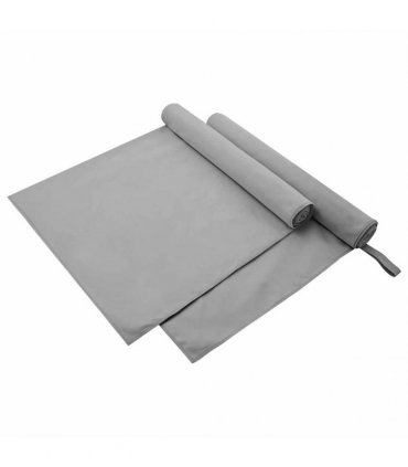 vidaXL Sports Towels 2 pcs Dark Grey 90 x 180 cm — Size: 180 x 90 cm