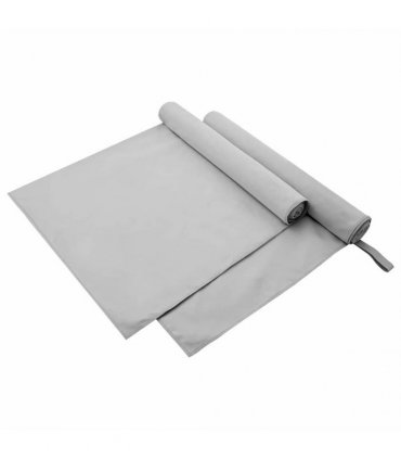 vidaXL Sports Towels 2 pcs Grey 180 x 90 cm Polyester and polyamide