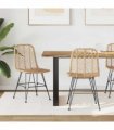 vidaXL Dining Chair 2 pcs Rattan and Iron Natural 44.5 x 54.5 x 85 cm