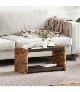 vidaXL Coffee Table Natural 70 x 35 x 35 cm Solid Mahogany Wood — Size: 69 x 35 x 35 cm