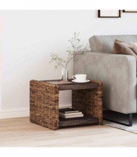 vidaXL Coffee Table Natural 45 x 45 x 45 cm Solid Mahogany Wood — Size: 44.5 x 45 x 45 cm