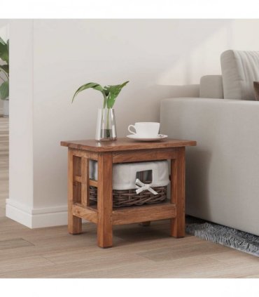 vidaXL Side Table Brown 38 x 28 x 35 cm Solid Mahogany wood