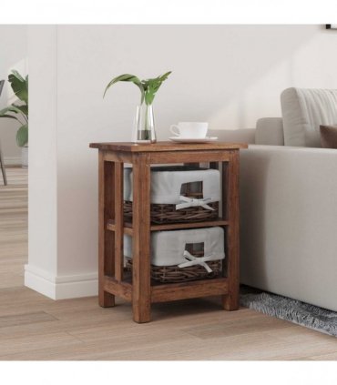 vidaXL Side Table Brown 38 x 28 x 50 cm Solid Mahogany wood