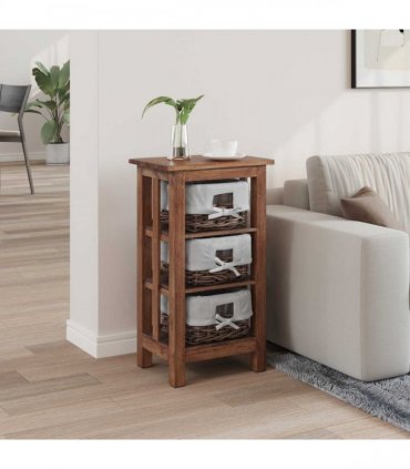 vidaXL Side Table Brown 38 x 28 x 72 cm Solid Mahogany wood