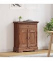 vidaXL Storage Cabinet 63 x 30 x 79 cm Solid Mahogany Wood — Colour: Natural