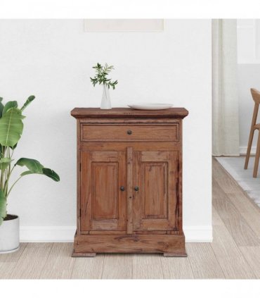 vidaXL Storage Cabinet 63 x 30 x 79 cm Solid Mahogany Wood — Colour: Natural