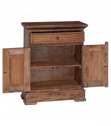 vidaXL Storage Cabinet 63 x 30 x 79 cm Solid Mahogany Wood — Colour: Natural