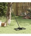 vidaXL Garden Leveling Rake Black 45 x 25 x 200 cm Powder-Coated Steel — Colour: Silver