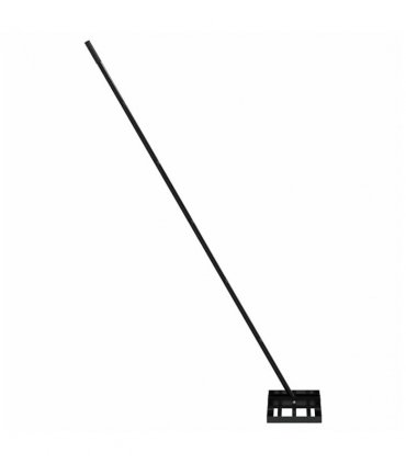 vidaXL Garden Leveling Rake Black 45 x 25 x 200 cm Powder-Coated Steel — Colour: Silver