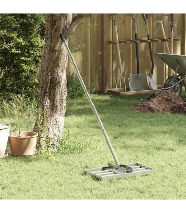 vidaXL Garden Leveling Rake Silver 45 x 25 x 200 cm Stainless Steel