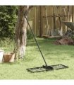 vidaXL Garden Leveling Rake Black 75 x 25 x 6 cm Powder-Coated Steel — Model: without pole