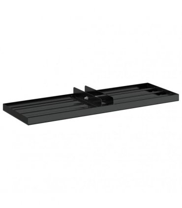 vidaXL Garden Leveling Rake Black 75 x 25 x 6 cm Powder-Coated Steel — Model: without pole