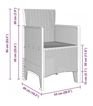vidaXL Garden Dining Set 5 pcs Brown Polypropylene