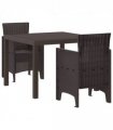 vidaXL Garden Dining Set 3 pcs Brown Polypropylene — V0672000355