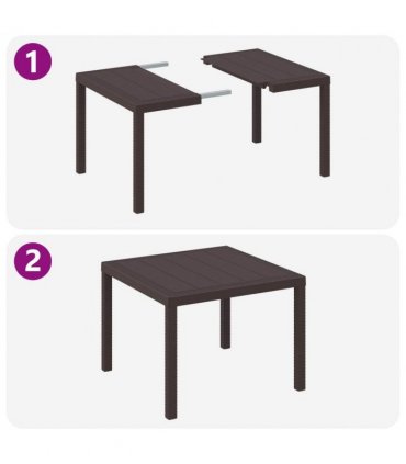 vidaXL Garden Dining Set 3 pcs Brown Polypropylene — V0672000355