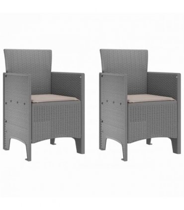 vidaXL Garden Dining Set 3 pcs Light Grey Polypropylene