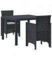 vidaXL Garden Dining Set 3 pcs Anthracite Polypropylene