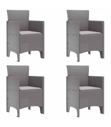 vidaXL Garden Dining Set 5 pcs Light Grey Polypropylene