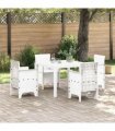 vidaXL Garden Dining Set 5 pcs White Polypropylene