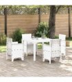 vidaXL Garden Dining Set 5 pcs White Polypropylene — V0672000366