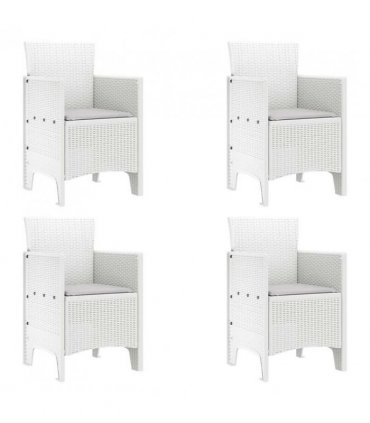 vidaXL Garden Dining Set 5 pcs White Polypropylene — V0672000366