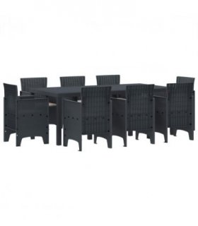 vidaXL Garden Dining Set 9 pcs Anthracite Polypropylene