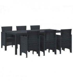 vidaXL Garden Dining Set 7 pcs Anthracite Polypropylene