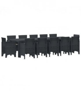 vidaXL Garden Dining Set 13 pcs Anthracite Synthetic rattan