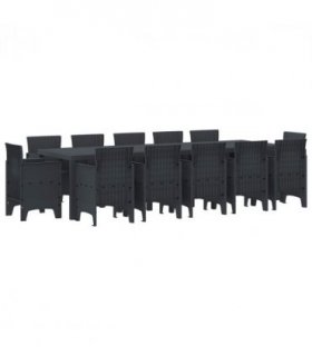 vidaXL Garden Dining Set 13 pcs Anthracite Plastic
