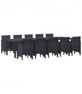 vidaXL Garden Dining Set 11 pcs Anthracite Plastic