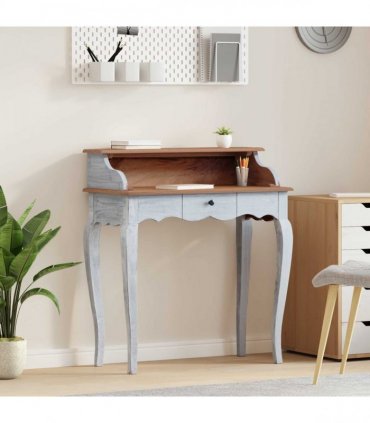 vidaXL Writing Desk with Drawer Brown and White 80 x 40 x 92 cm — Colour: Natural