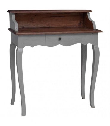 vidaXL Writing Desk Solid Mahogany Wood 80x40x92 cm — Colour: brown and white