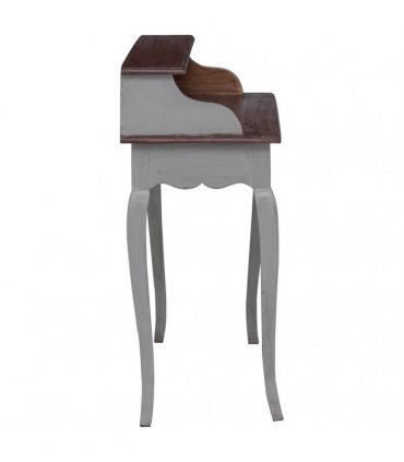 vidaXL Writing Desk Solid Mahogany Wood 80x40x92 cm — Colour: brown and white