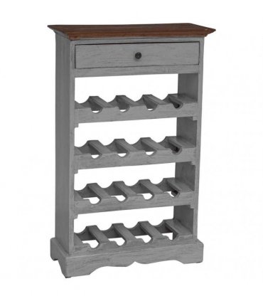 vidaXL Wine Rack Solid Mahogany Wood 55x23x85 cm — Colour: brown and white