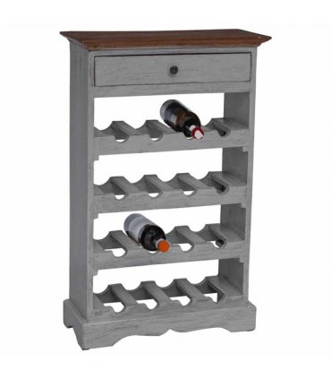 vidaXL Wine Rack Solid Mahogany Wood 55x23x85 cm — Colour: brown and white