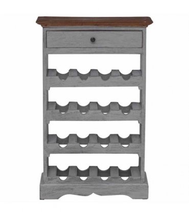 vidaXL Wine Rack Solid Mahogany Wood 55x23x85 cm — Colour: brown and white
