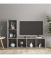 vidaXL TV Cabinets 2 pcs Concrete Grey 107x35x37 cm Engineered Wood — Size: 107 x 35 x 37 cm
