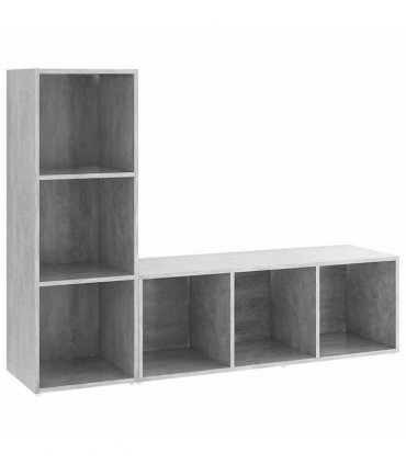 vidaXL TV Cabinets 2 pcs Concrete Grey 107x35x37 cm Engineered Wood — Size: 107 x 35 x 37 cm