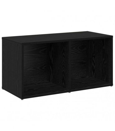 vidaXL TV Cabinet Set 2 pcs Black Oak 37 x 35 x 72 cm Engineered Wood — Size: 72 x 35 x 36.5 cm