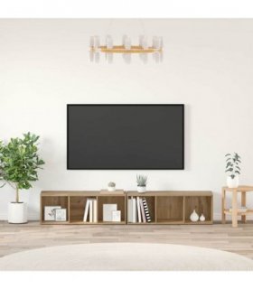vidaXL TV Cabinet Set Wall-mounted 2 pcs Artisan Oak 37 x 35 x 107cm — Size: 107 x 35 x 37 cm